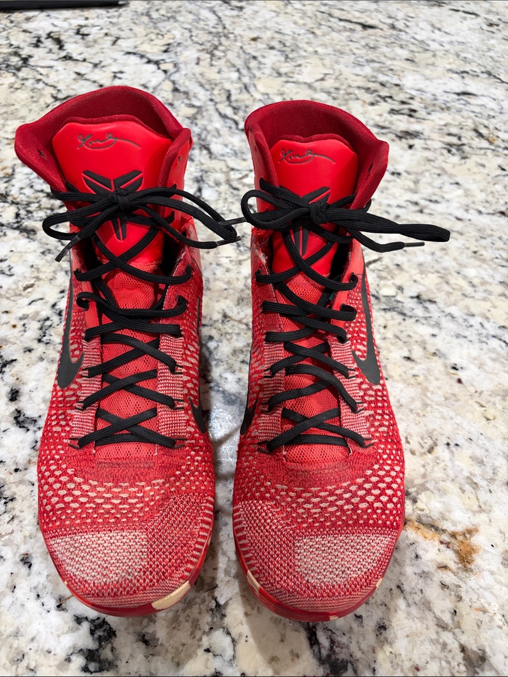 Nike Men’s Sz11 Kobe 9 Protro Red High-Top Sneakers with Black Accents